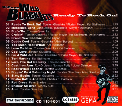 the Wild Black Jets "Ready To Rock On!" CD-Backcover